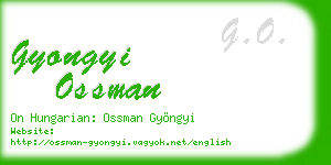 gyongyi ossman business card